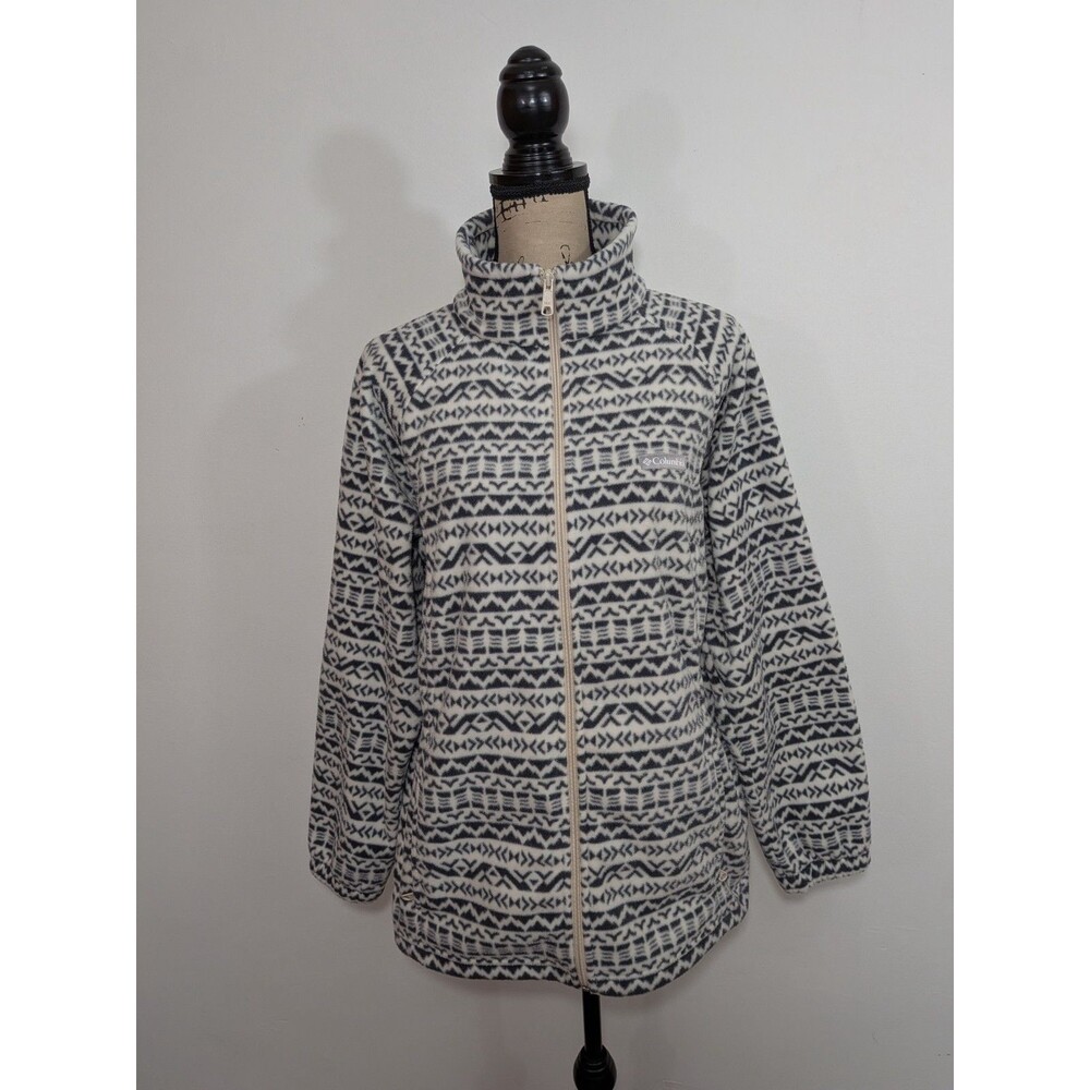 Columbia Women's Benton Springs Print Fleece Jacket Chalk Madras Plus size 1X